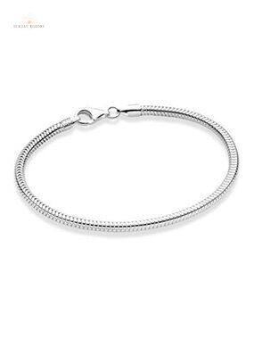 Italian 925 Sterling Silver Snake Chain Bracelet 3mm Solid Charm Bracelet